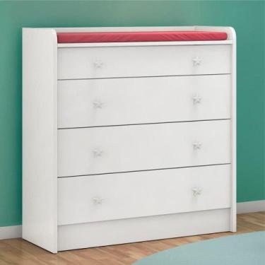 Imagem de Cômoda Bianca Com Trocador E 4 Gavetas Branco - QMOVI