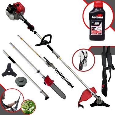 Imagem de Aparador De Grama Multifunções Profissional Toyama TBC43-MT À Gasolina 43cc 1,8HP 9200rpm + Lâmina 3 Pontas + Cabeçote Nylon + Sabre 10” + ÓLEO TOYAMA