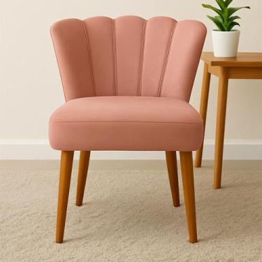 Imagem de Cadeira Poltrona Pétala Estofada Veludo Decorativa Recepção - Impactus