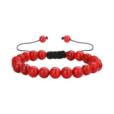 Imagem de Pulseira Masculina Ajustável De 8mm Com Olho De Tigre Natural E Pedra 