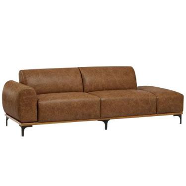 Imagem de Sofá Living Unne 3 Lugares 210cm Terminal Esq. Corano Caramelo - Nexta
