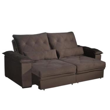 Imagem de Sofá 4 Lugares 2,50m Retrátil e Reclinável West Bom Pastor, Marrom Vel