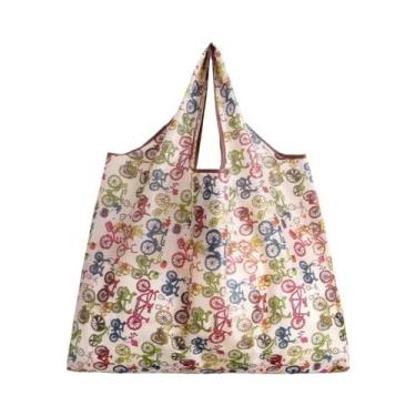 Imagem de Bolsa De Compras Dobrável Ecológica Reutilizável Portátil Para Viagem,