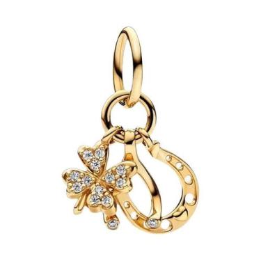 Imagem de Pingente De Coração Em Prata 925 Com Ouro E Cruz De Vaga-lume Para Pul