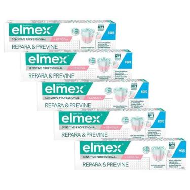 Imagem de Kit 5 Cremes Dentais Elmex Sensitive Professional + Gengivas 110g Cada