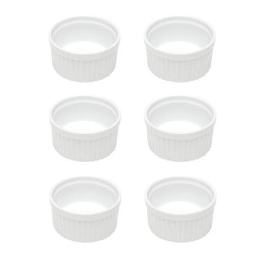 Imagem de Cj 6 Ramequins de Porcelana Branca Classic 150ml 8,5x5cm Lyor