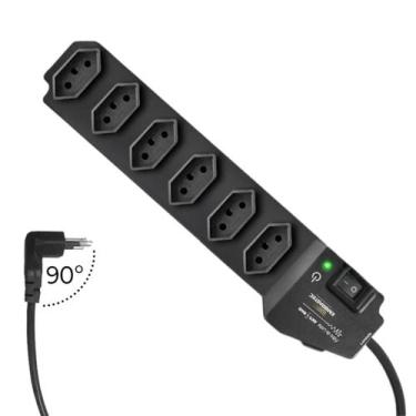 Imagem de Filtro De Linha Com Dps 7,5 Ka 6 Tomadas Tripolar 10a com INMETRO - Em