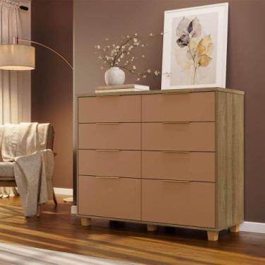 Imagem de Cômoda Quarto 8 Gavetas 121cm Organizadora Catarina Pés Retrô V01 - D 