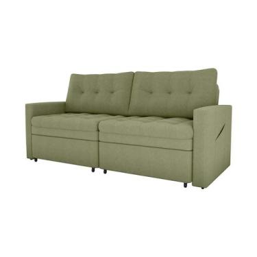 Imagem de Sofá Cama Reclinável 2 Lugares 220Cm Nayla Veludo Turkey Capuccino Mat