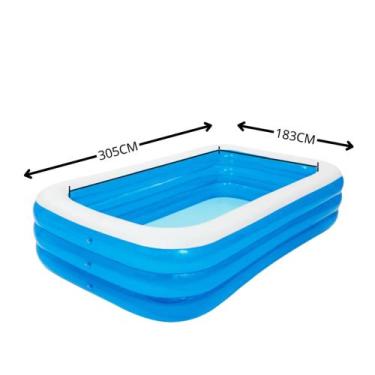 Imagem de Piscina Inflável Retangular Grande Para Diversão em Familia Dentro e F