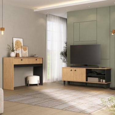 Imagem de Conjunto Sala de Estar 2 Peças Rack para Tv com Aparador Ibiza - Ozini