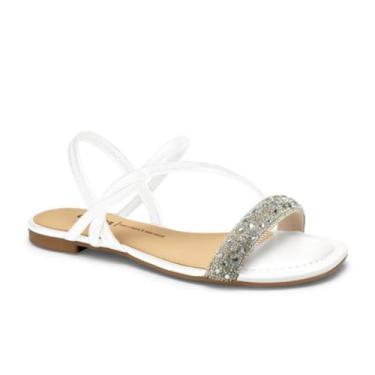 Imagem de Sandália Rasteirinha Branca Dakota Rasteira Feminina Brilho, Branco, 3