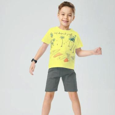 Imagem de Conjunto Infantil Menino Roupa Bermuda Short Camiseta Verão - Rovitex 