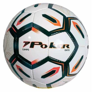 Imagem de Bola Futebol De Campo Extra 32 Gomos Costurado A Mão Onyx Poker, Preto