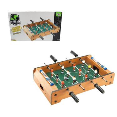 Imagem de Mesa Pebolim Mini Infantil Jogo Futebol 52cm Bolas Incluídas - Wellmix