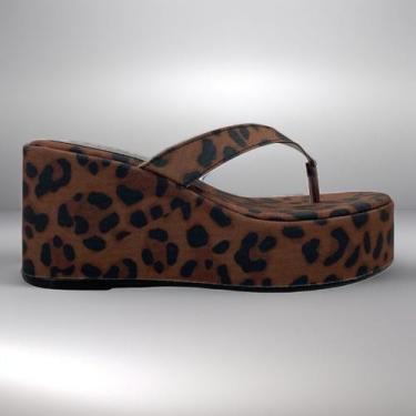 Imagem de Tamanco Plataforma Onça Animal Print Sorrento - BVSHOES, 35, Onça