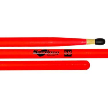 Imagem de Baqueta Spanking Linha Luminosa 5B Clássica Rosa Fluorescente com Pont
