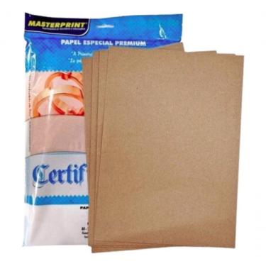 Imagem de Papel Kraft A4 180g Masterprint Natural para Embalagens 1 Pacote com 50 Folhas Pardo Marrom
