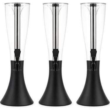 Imagem de Kit 3 Torre Cerveja Chopp Bebida 4L Torneira Preta Inox Gelo - Chef Li
