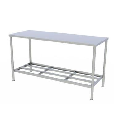 Imagem de Mesa Panificadora Desmontavel Bancada Com Paneleiro 87x160x60 em Aço I