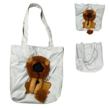 Imagem de Bolsa de Transporte para Pets AB Mídia BSL3905 Cães e Gatos Estampa Leão Náilon Cinza