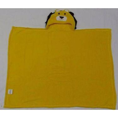 Imagem de Manta / Cobertor Microfibra Com Capuz Bebe Leaozinho Jolitex, Amarelo,