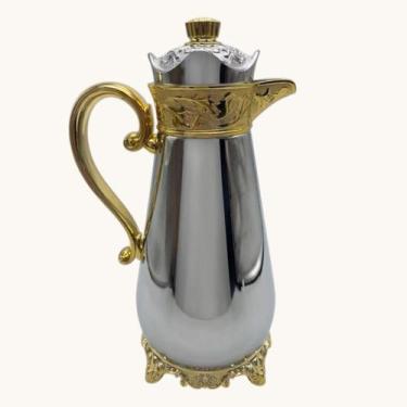 Imagem de Garrafa Térmica Prata com Dourado 1L 31x20x15cm - Prime Home Decor