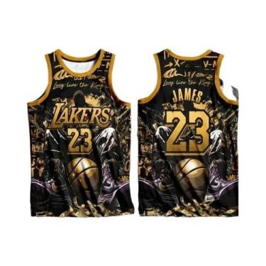 Imagem de LeBron James Lakers Número 23 Camisetas Casuais Estampadas Em 3D Estil