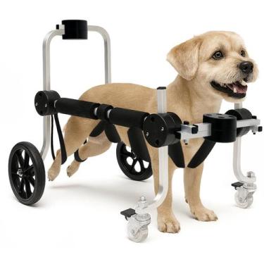 Imagem de Cadeira 4 Rodas Tamanho P Cachorro Regulável Deficiente - Genérico, P