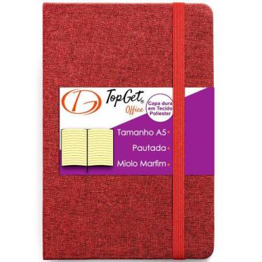 Imagem de Caderneta Weave 14X21cm 96 Fls Pautadas - TopGet, Vermelho