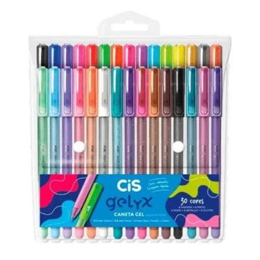 Imagem de Caneta Gel Cis Gelyx 1.0mm Kit C/30 Cores Cor da tinta Colorido