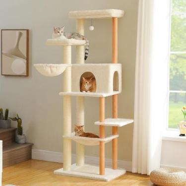 Imagem de Arranhador para Gatos PAWZ Road 185cm Grande com Redes e Poste para Ar