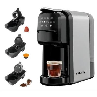 Imagem de Cafeteira Elétrica 3 em 1 Cápsulas e Pó Compacta 220V - Sokany, 220V