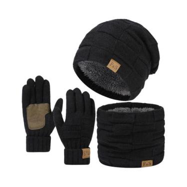 Imagem de Conjunto De Gorro, Cachecol E Luvas Térmicas De Inverno Para Homens 3 