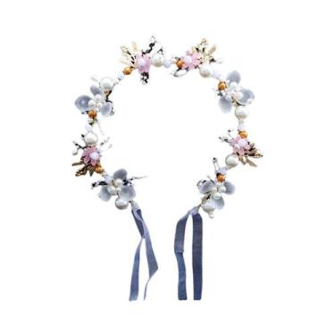 Imagem de 1 peça de linda princesa pérola flor guirlanda bandana casamento noiva