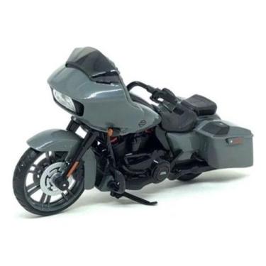 Imagem de Miniatura Moto Harley Davidson Cvo Road Glide 2018 Maisto, Cinza, Escu