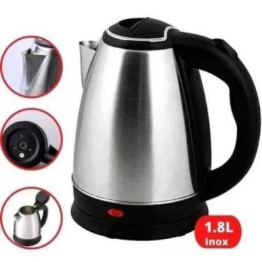 Imagem de Jarra Elétrica Bule Chaleira Aço Inox Café Chá 1,8 Litros Portátil 110