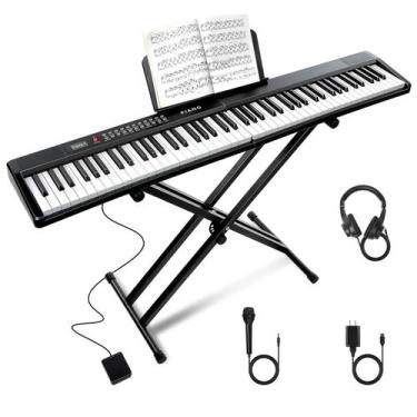 Imagem de Teclado VEIYOUMO Piano Semi-Pesado de 88 Teclas com Bluetooth