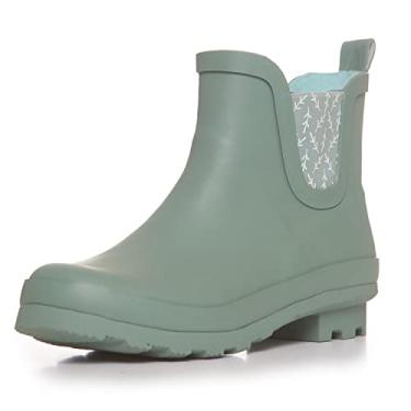 Imagem de Laura Ashley Botas de chuva femininas de borracha, cano médio, cano médio, botas leves à prova d'água para mulheres, Verde, 10