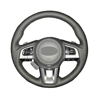 Imagem de SAXTZDS Capa de volante de carro "faça você mesmo", adequada para Subaru Legacy XV 2015 a 2017 Outback 2014 a 2017 Forester 2015 a 2018