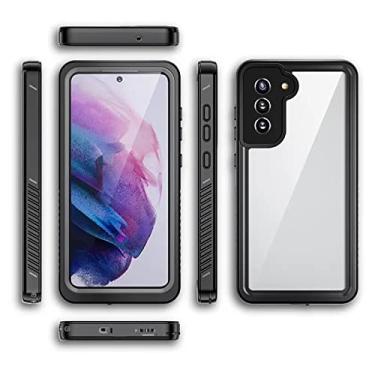 Imagem de Capa para Galaxy S21 FE/6,4 pol. & S20 FE/16,5 pol. com tela embutida capa subaquática à prova de poeira, à prova de choque, capas impermeáveis de metal e silicone à prova de poeira, preto, S20FE