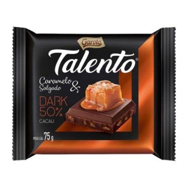 Imagem de Chocolate Garoto Talento Tablete Dark Caramelo Salgado 75G - Embalagem