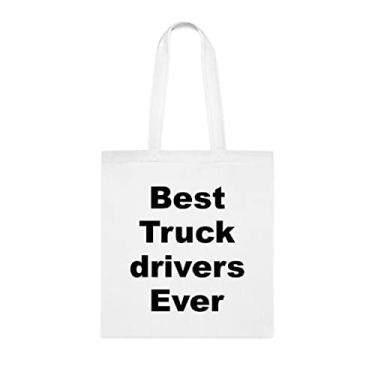 Imagem de Bolsa Tote de caminhoneiros, Best Truck Drivers Ever Tote Bag, Presente de caminhoneiros, Presente para caminhoneiros, Bolsa de ombro para caminhoneiros, Bolsa de transporte de caminhões, Bolsas reutilizáveis para motoristas, Ideia de de Natal, Branco