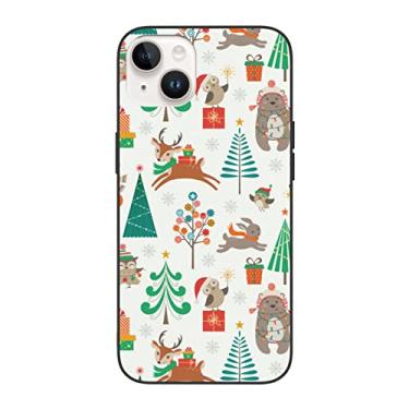 Imagem de Futterya Capa projetada para iPhone 14 Capa de telefone de animais de Natal à prova de choque de policarbonato + TPU proteção contra quedas para meninas mulheres-IP14-6,1 polegadas