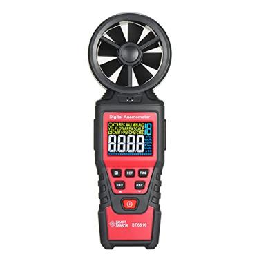 Imagem de Qudai ST6816 Anemômetro digital de mão Medidor de velocidade do vento Medidor de velocidade do ar Medidor de fluxo de ar com luz de fundo de LCD Faixa de medição 0,40m / s ~ 30,00m / s Saco de NP