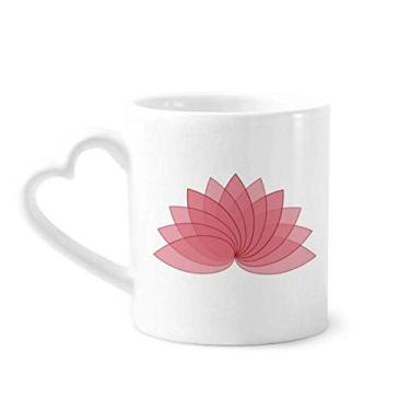 Imagem de Caneca de cerâmica com ilustração de flor de lótus para café copo de coração de vidro