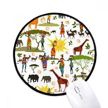 Imagem de DIYthinker Savanna Africana Feminina Animais Selvagens Mouse Pad Desktop Escritório Tapete Redondo para Computador