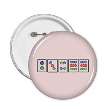 Imagem de Bolinhas Terno Mahjong Azulejos Art Deco Presente Fashion Pins Emblema Botão Decoração Acessório 5 peças