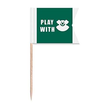 Imagem de Presente de palhaço para risada, Art Deco, bandeira de palito, marca de etiquetagem para festa, bolo, comida, placa de queijo