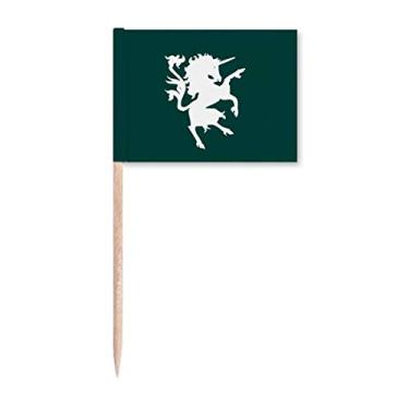 Imagem de Marcadores de palito de dente de unicórnio com capacidade feroz estrangeira para decoração de festa